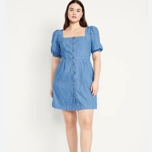 Old Navy Blue Denim Midi Dress